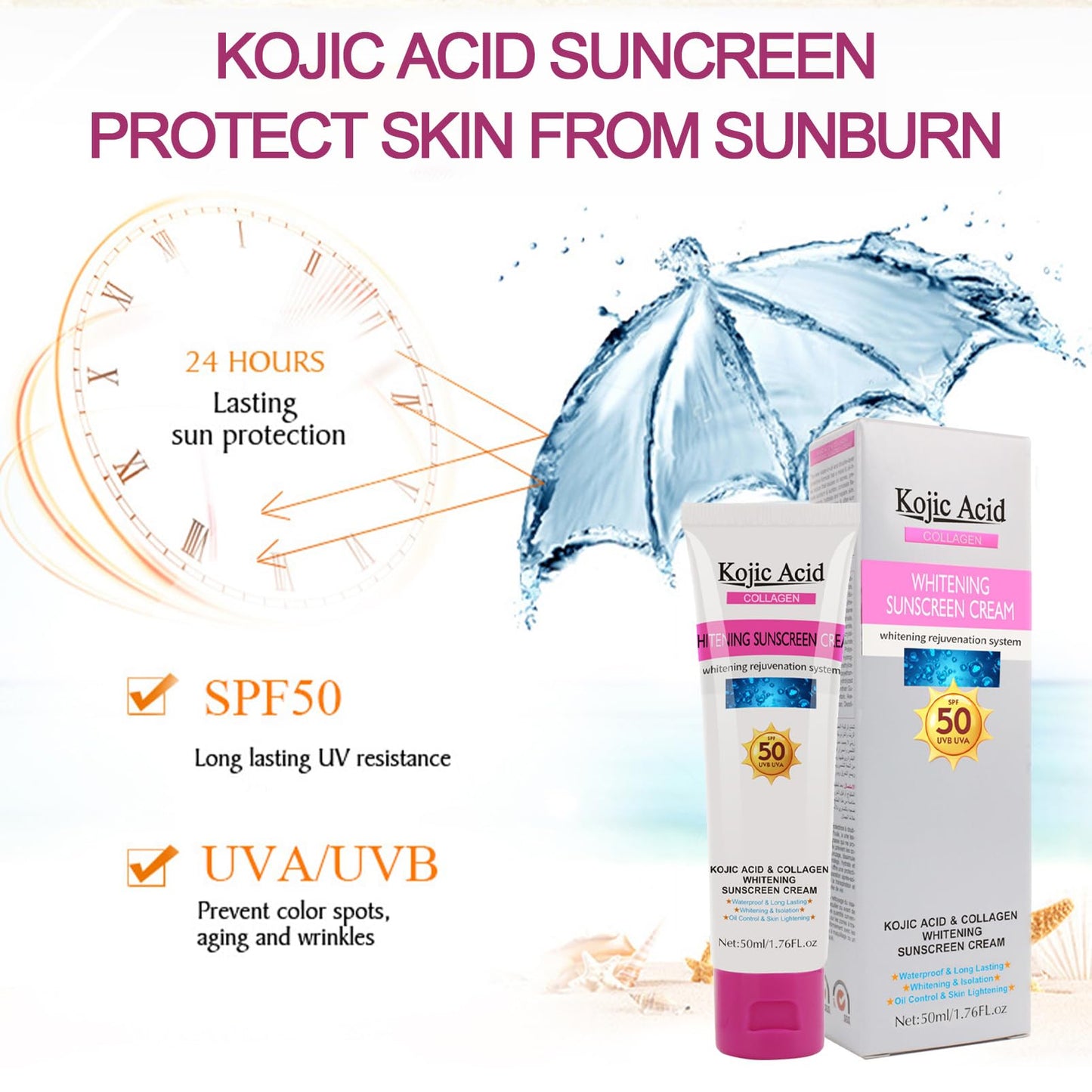 Sunscreen Kojic Acid SPF 50 Face Moisturize