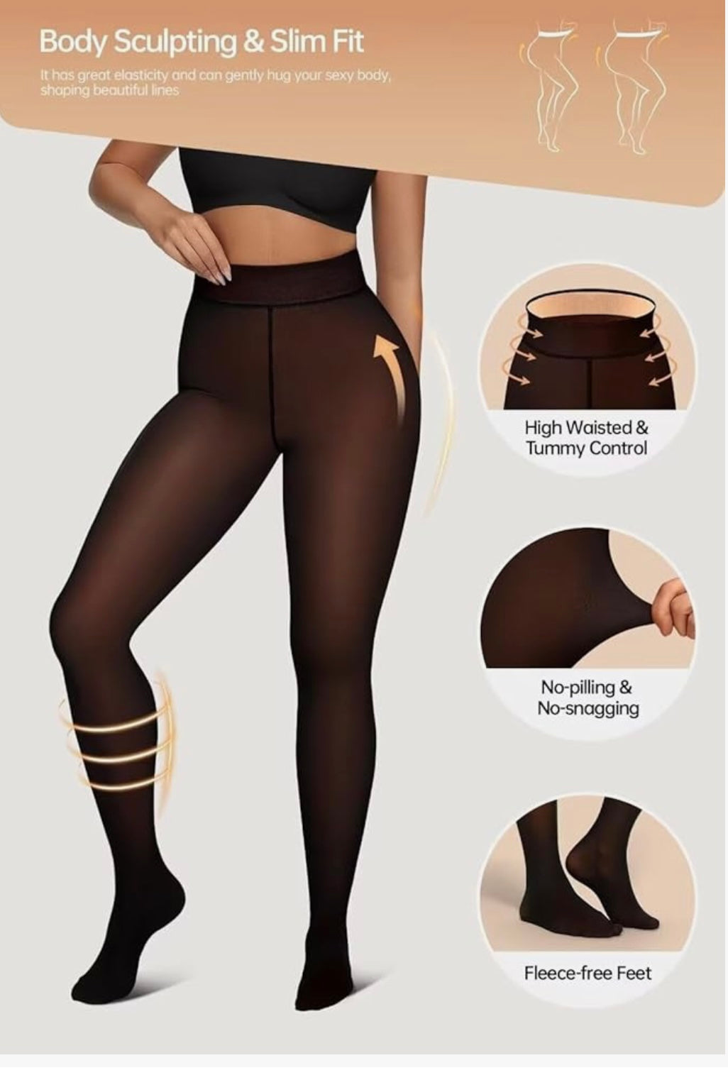 Warm Things One lined Seam less (Medias )