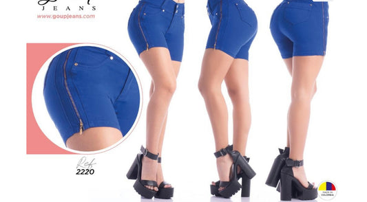 Blue zíper Colombian shorts 2270