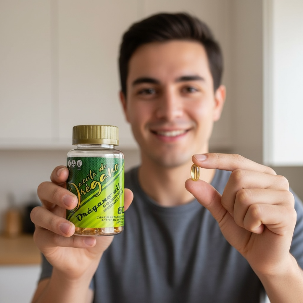 Oregano gel Cap supplement plant