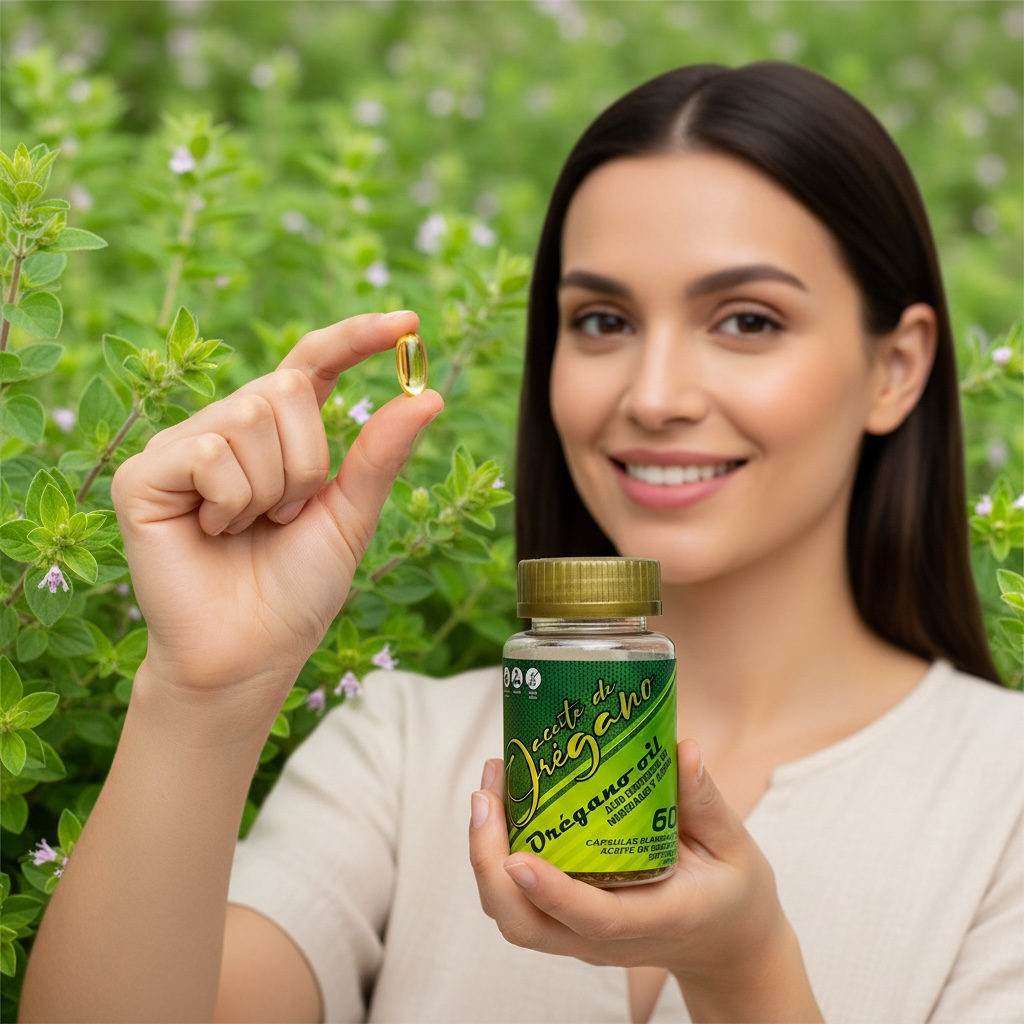 Oregano gel Cap supplement plant