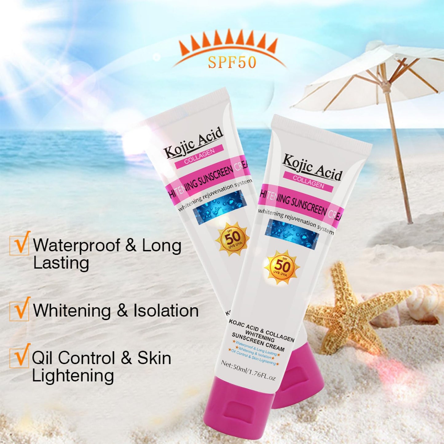 Sunscreen Kojic Acid SPF 50 Face Moisturize