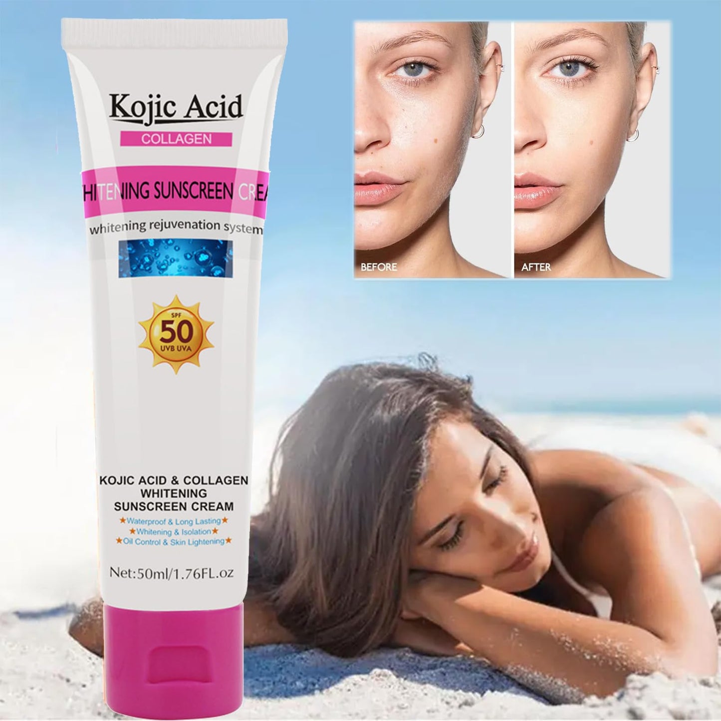 Sunscreen Kojic Acid SPF 50 Face Moisturize